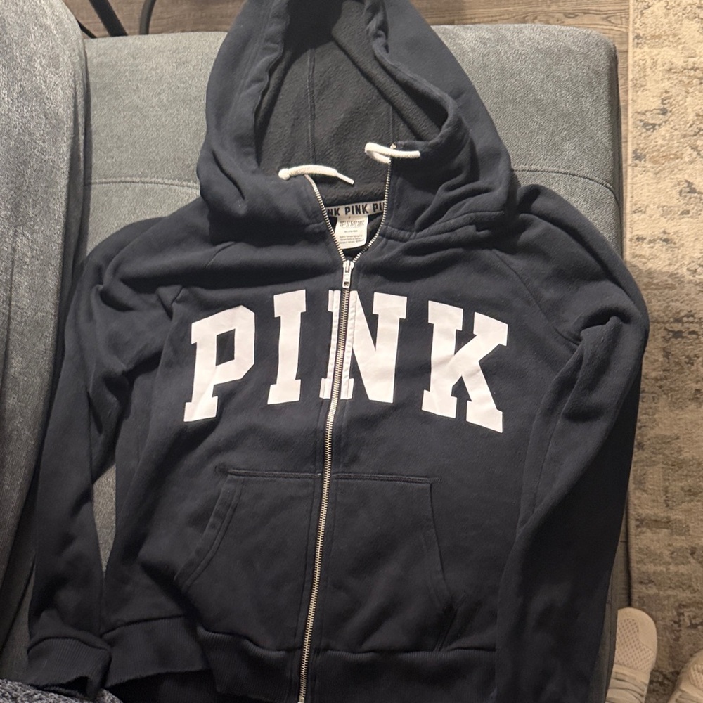 PINK Victoria's Secret Kids Zip-Up Hoodie - Dark Blue